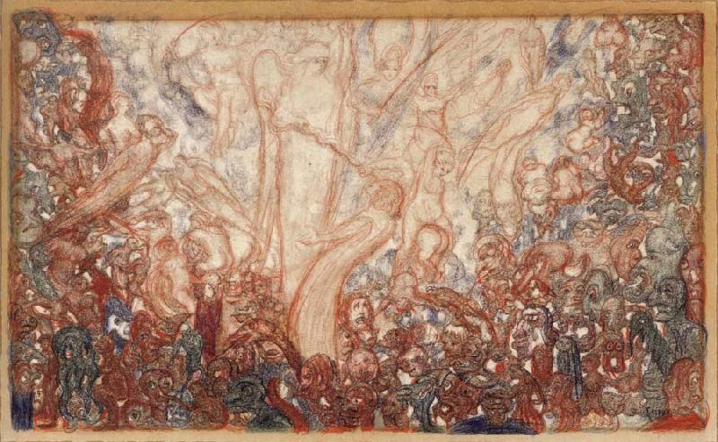 James Ensor The Fight of the Angels and the Demons France oil painting art